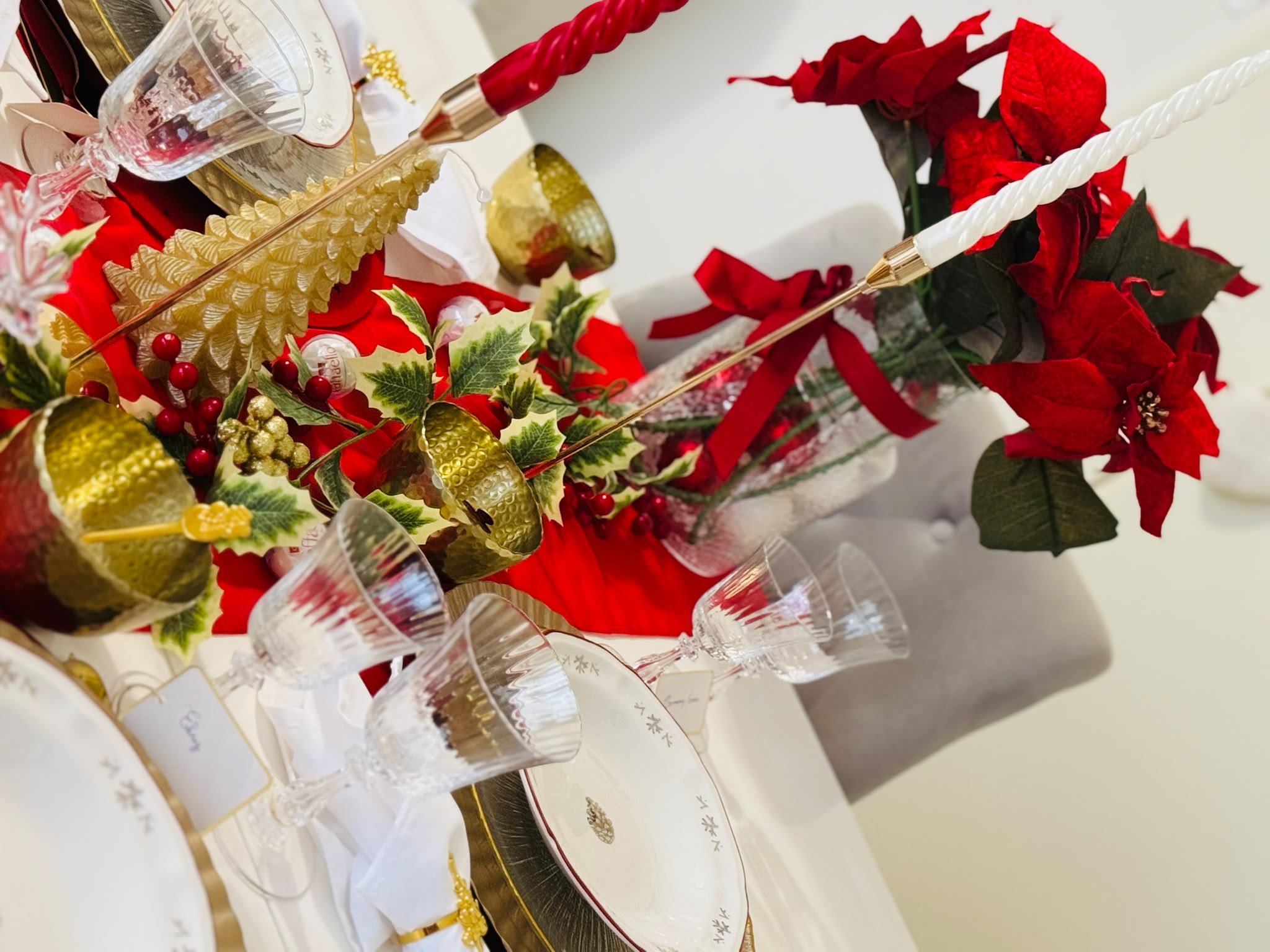 Détail floral d'une table d'événement dressée par Welhom.